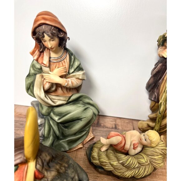 VTG O'Well Grandeur Hand-Painted Ceramic Nativity Scene Set 10 Pieces, Large - Picture 3 of 16